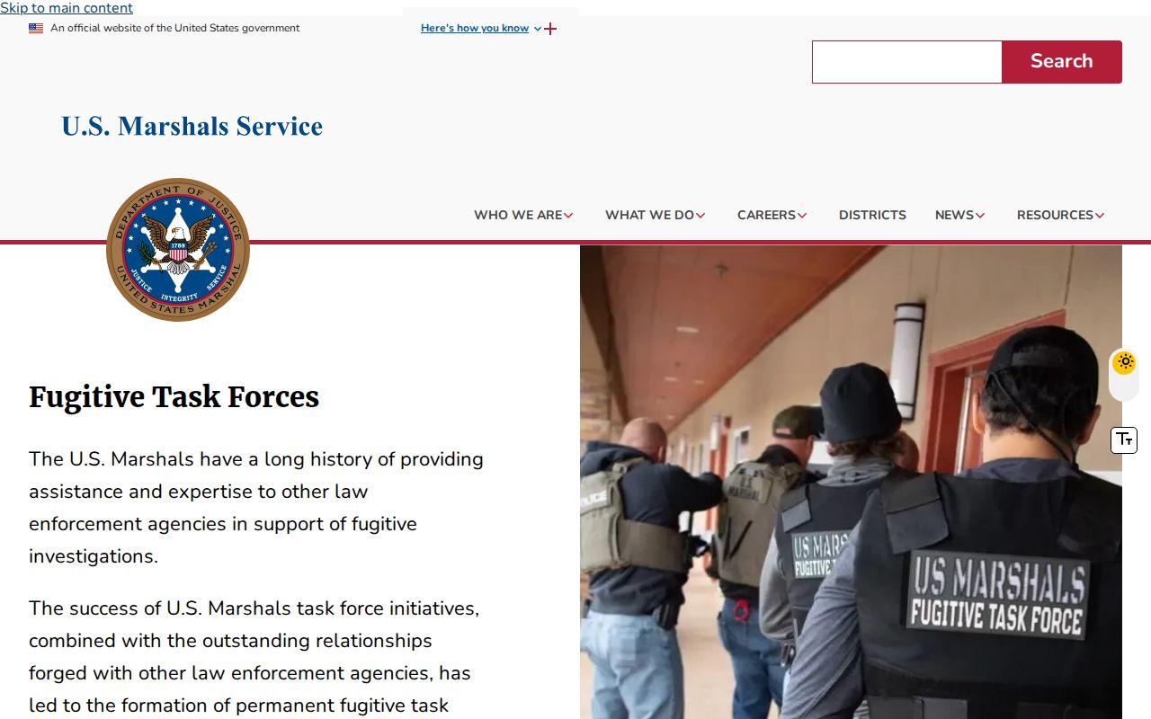 Regional fugitive task force page supporting Baltimore County most wanted and warrant apprehension work