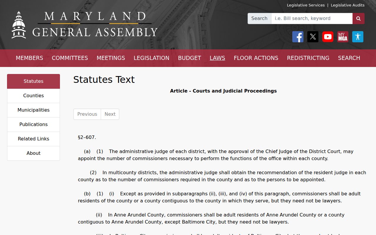 Maryland commissioner probable cause statute used for Baltimore County arrest warrants